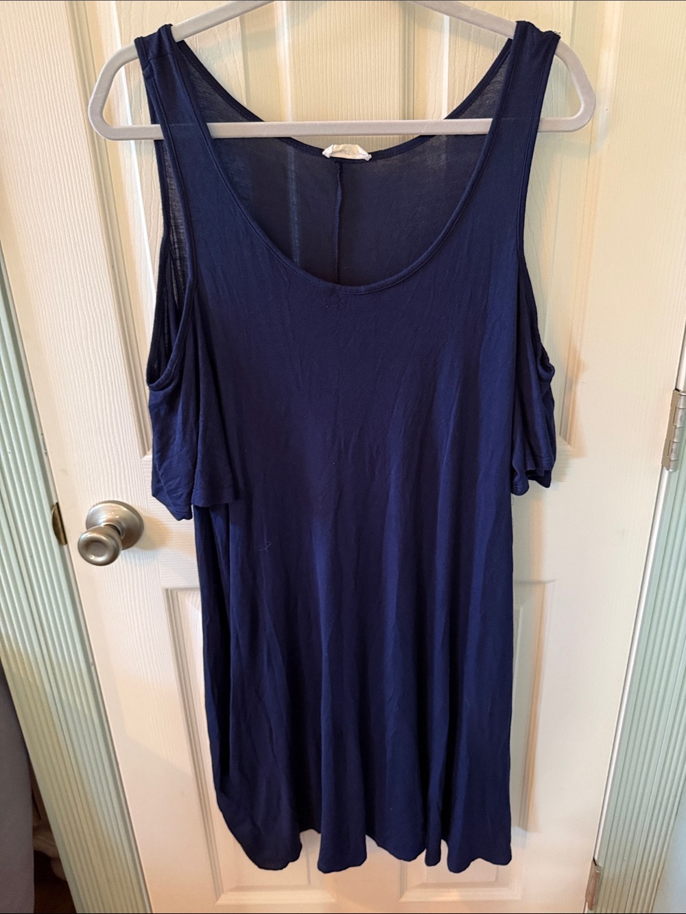 Sweet Pea Navy Cold-Shoulder Tunic